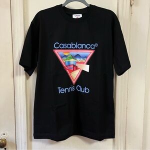 Casablanca Tennis Club Icon Black Graphic T-Shirt